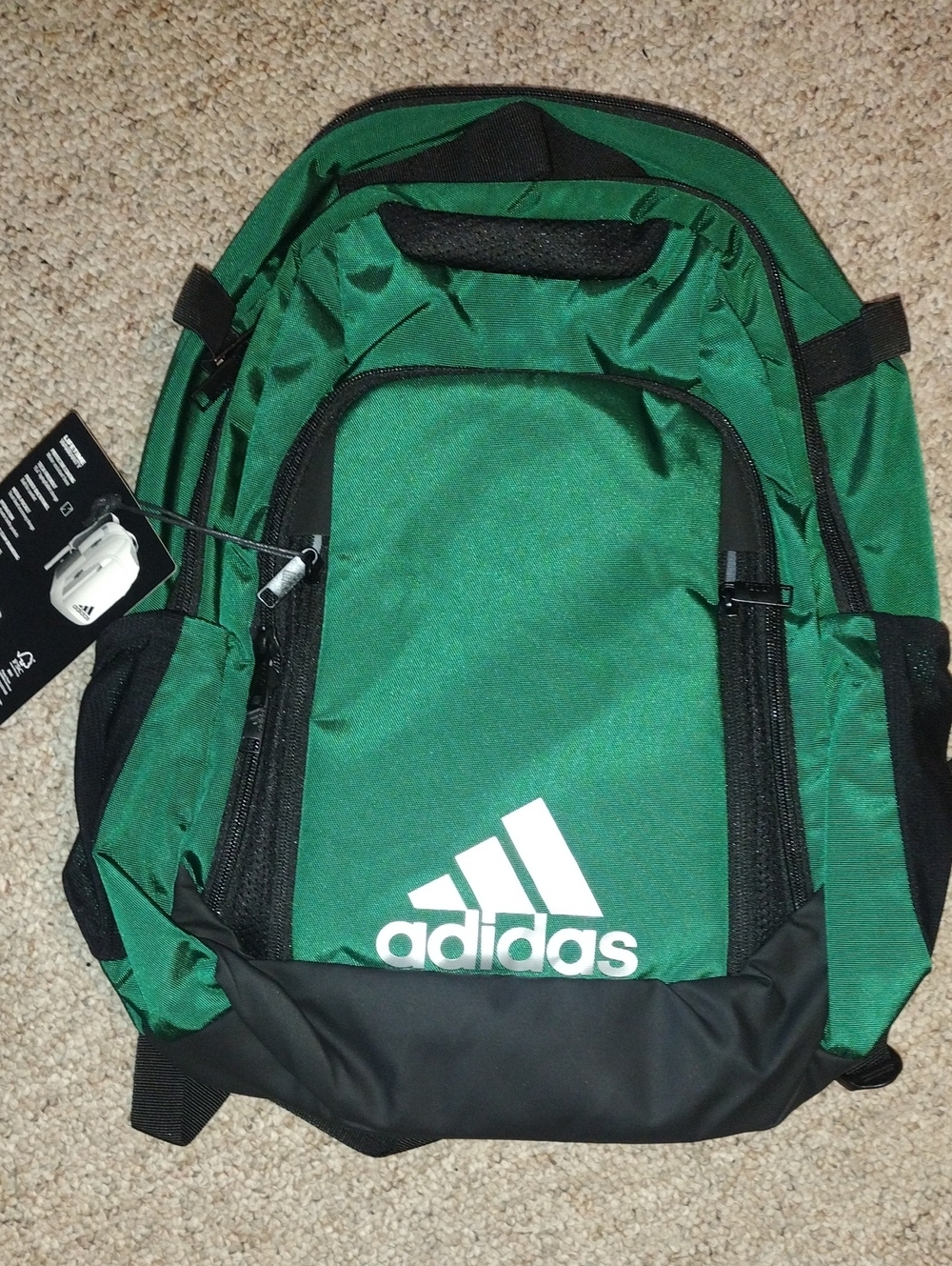 adidas Green and Black Logo Backpack